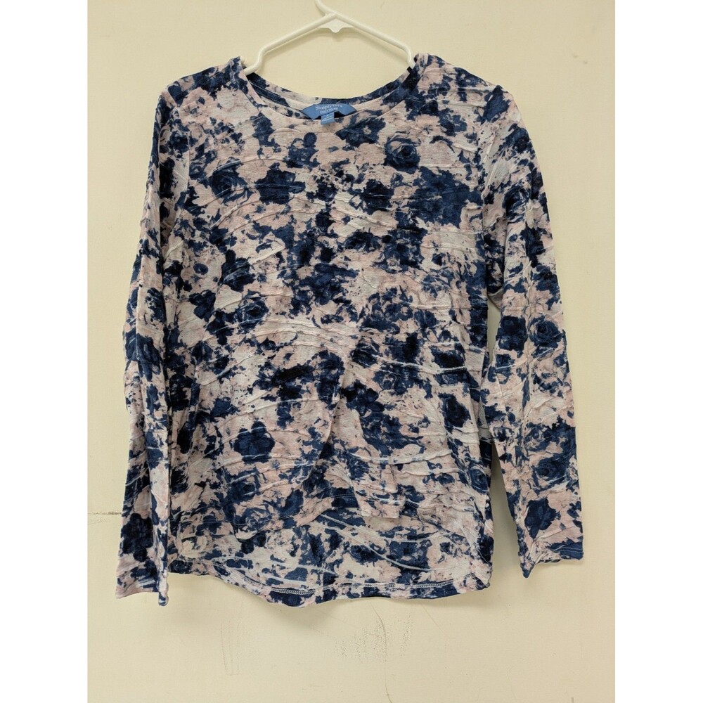 Simply Vera Vera Wang L Tie Dye Top T-Shirt Multicolor Ruffle Scoop Neck Boho